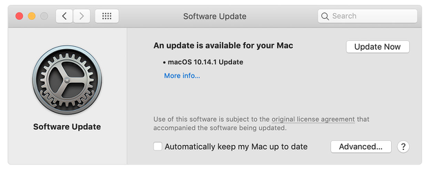check mac os for updates 2018